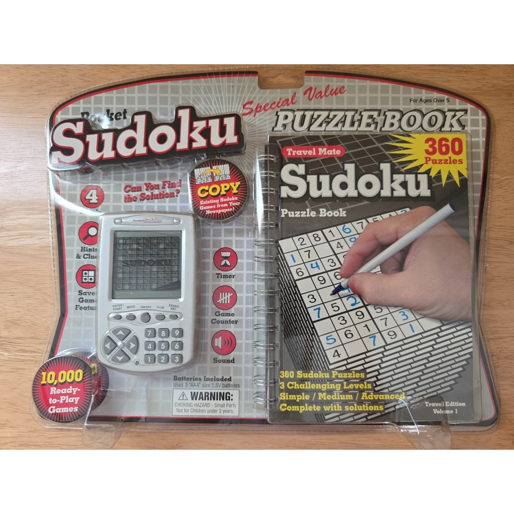 Vintage 2005 Pocket Sudoku Electronic Game Puzzle Book NEW SEALED NOS
